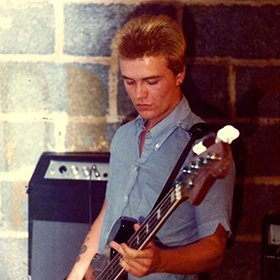 Glenn Harrold at 17 playing the bass